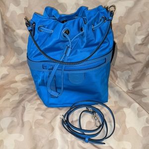 Blue Cole Haan Nylon Drawstring Bucket Bag